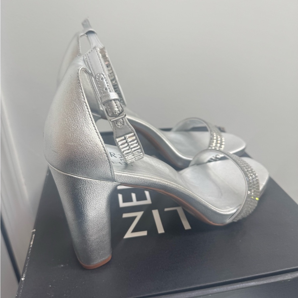 Naturalizer Joy Sparkle Silver Heeled Sandals Size 10 - Picture 5 of 10